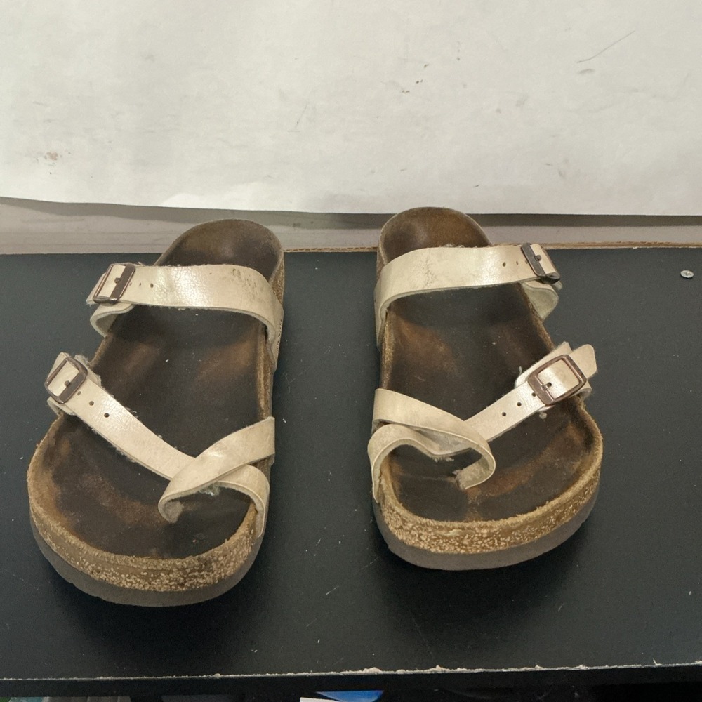 Birkenstock Mayari Birko-Flor Criss-Cross Straps Pearl Ivory EU 38 US 7-7.5
